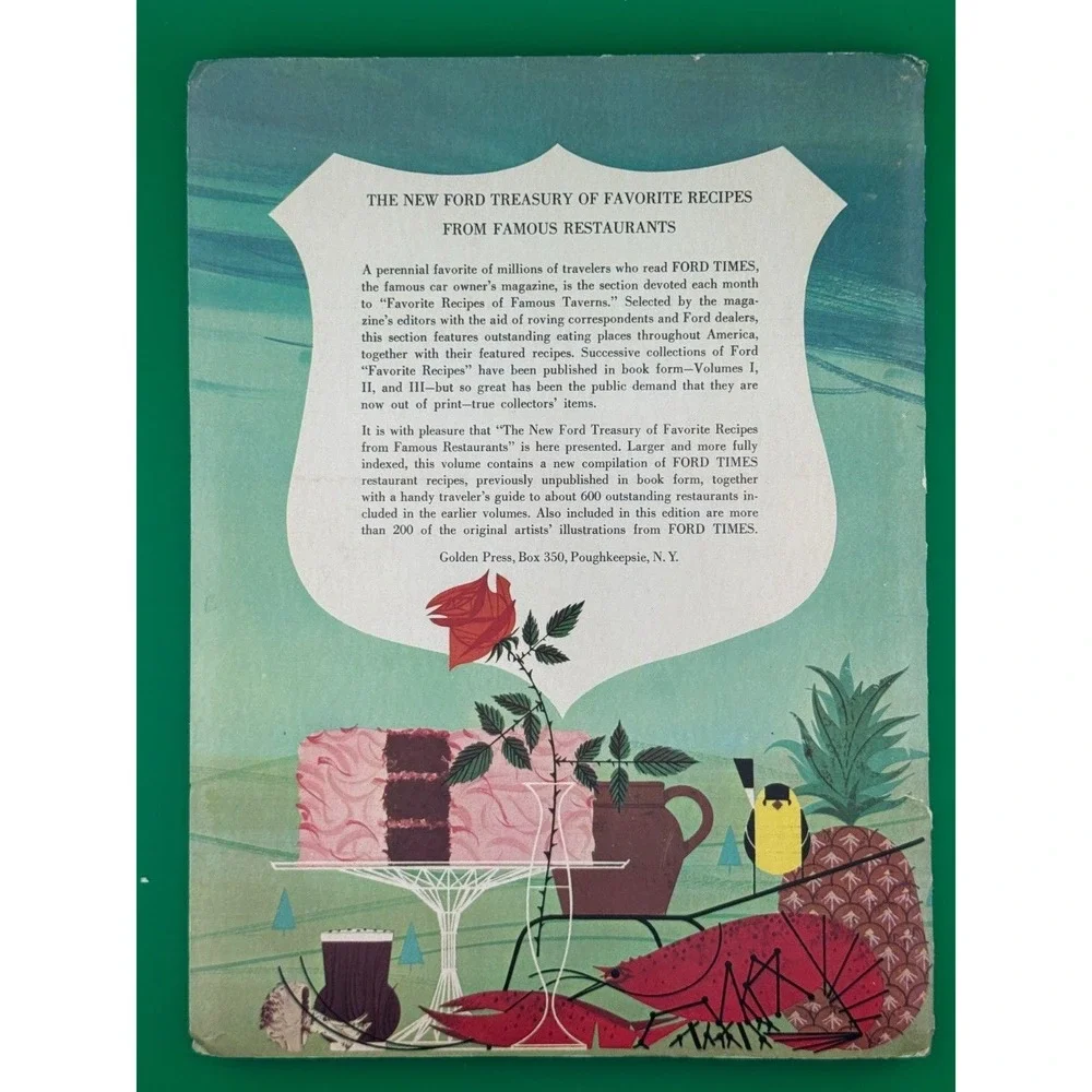 1963 Ford Treasury Favorite Recipes Famous Restaurants Cookbook Spiral Bound